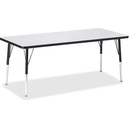 Jonti-Craft Berries Rectangle Activity Table, 30 in. x 72 in., E-height, Freckled Gray/Black/Black 6413JCE180