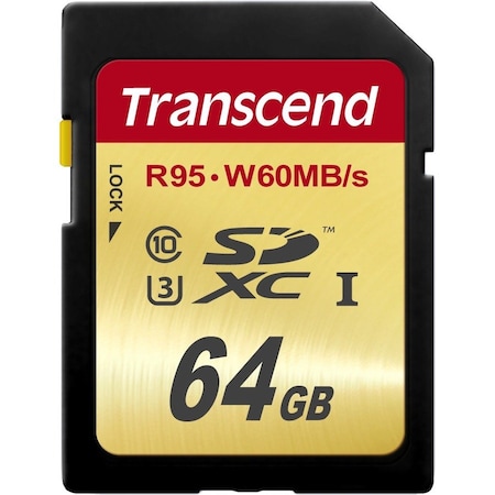 Transcend Information Transcend 64 GB Class 10/UHS-I SDXC - 95 MB/s Read - 60 MB/s Write TS64GSDU3