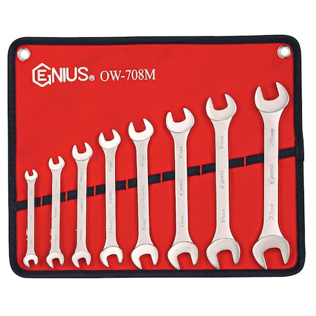 Genius Tools 8PC Metric Open end wrench Set OW-708M