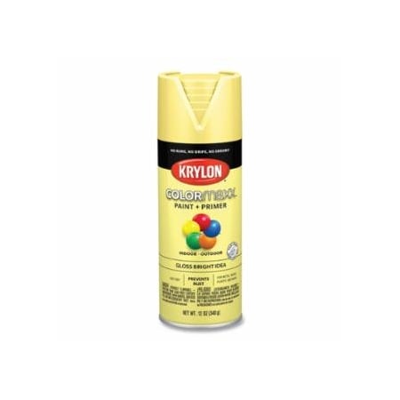 Krylon Industrial COLORmaxx, Paint + Primer Spray Paint, 12 oz, Bright Idea, Gloss, 6PK 425-K05507007