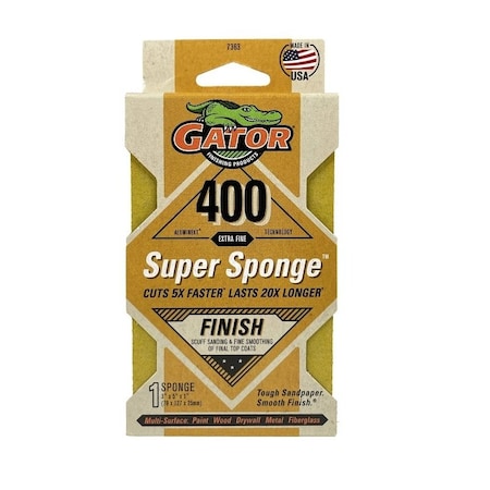 Gator SPONGE SANDING 400GRIT 3X5X1IN 7363