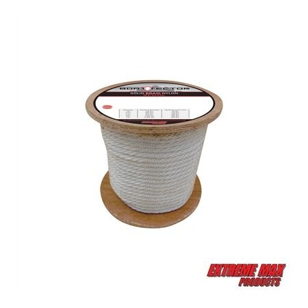 Extreme Max Extreme Max 3006.2204 BoatTector Solid Braid Nylon Rope - 3/8" x 250', White 3006.2204