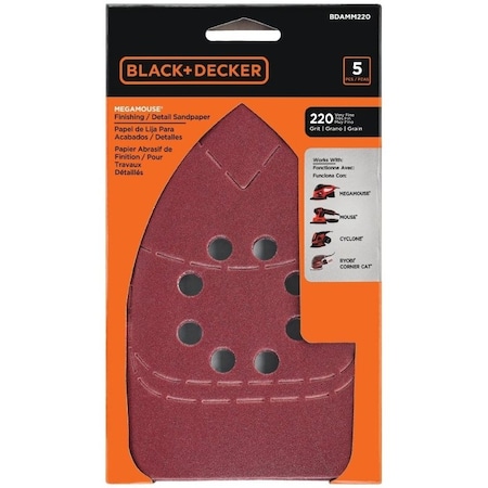 Black & Decker Sandpaper, 220 Grit, Medium BDAMM220