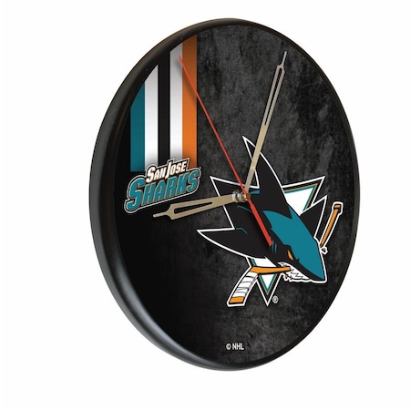Holland Bar Stool Co San Jose Sharks 13" Solid Wood Clock WClkPBlk03SJShar