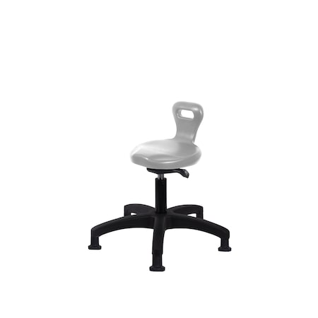 Blue Ridge Ergonomics Polyurethane Serpent Sit-Stand Stool - Desk Height with Stationary Glides in Gray Polyurethane PSPDHSO-RG-RG-GRY