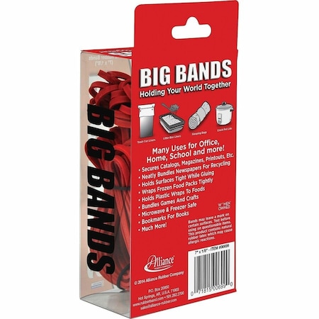 Alliance Rubber Big Rubber Bands, 117B, 7-1/2"x1/8", 48/PK, Red PK ALL00699