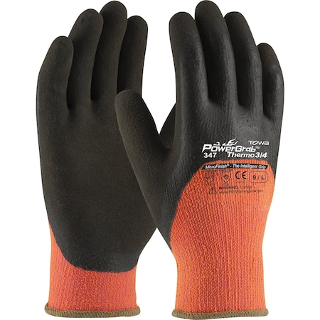 Towa Hi-Vis Seamless Knit Acrylic Terry Glove w/Latex MicroFinish Grip on Palm, Fingers&Knuckles, 12PK 9342