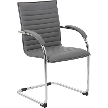 Boss Office Products Boss Side Chair - Vinyl - Gray - Pack of 2 B9536-GY-2