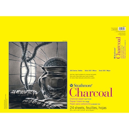 Strathmore 300 Series Charcoal Pad, Glue Binding, 24 Sheet, 18x24 inch P330-118-1