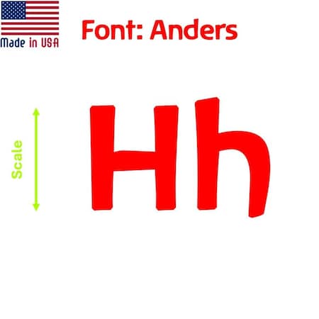 Aacc Self-Adhesive Vinyl Letter: H, Scale: 17 in. Color: Red Font: Anders by AACC-Anders-UH-Red-I17x1