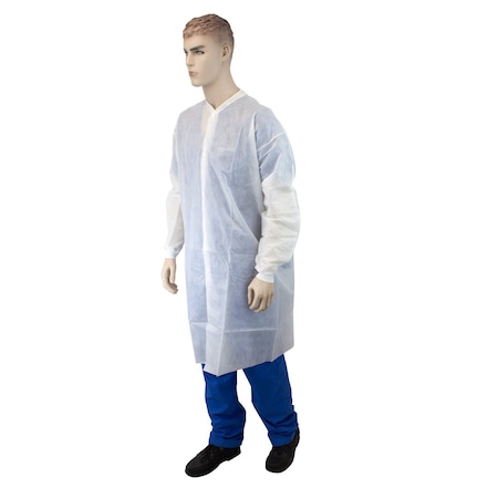 Dynarex Disposable Lab Coat w/out Pockets, X-Large, White, 30PK 1986