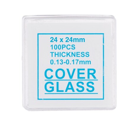 Amscope 100pc Pre-Cleaned 24mm x 24mm Square Microscope Glass Cover Slides Coverslips CS-S24-100