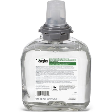 Gojo reg TFX Dispenser Green Certified Foam Hand Cleaner, Green GOJ566502