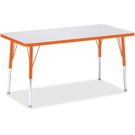 Jonti-Craft Berries Rectangle Activity Table, 24 in. x 48 in., A-height, Freckled Gray/Orange/Gray 6403JCA114