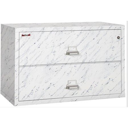 Fireking 2 Drawer, 1 Hr Fire & impact rated, 44" wide lateral Calcutta Marble 2-4422-CMA
