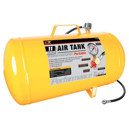Performance Tool 11 gal. Air Tank, 125 PSI Portable Handle Air Hose W10011