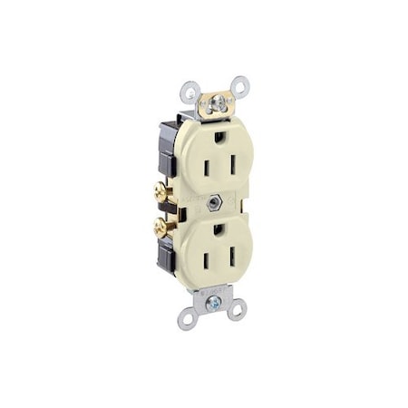 Leviton Receptacle Outlet, 15A, Light Almond, 125V CR15-T
