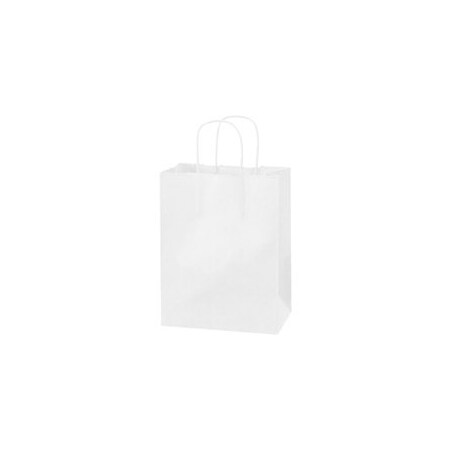Bubblefast 250-8 x 4 1/2 x 10 1/4'' White Paper Shopping Bags, 250PK BFBGS103W