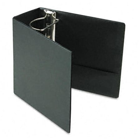 Cardinal Leather Grain Vinyl EasyOpen DRing Binder with Finger Slot 5in Cap Black 18762