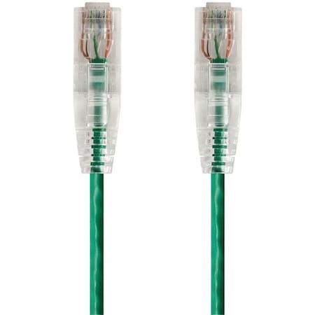 Monoprice Slim Cat6 Utp Cable 7 ft.Green 15208