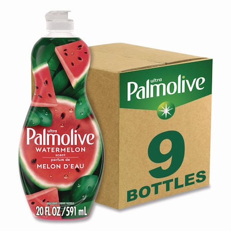 Ultra Palmolive Dishwashing Liquid, Watermelon Scent, 20 oz Bottle, 9PK 61047428