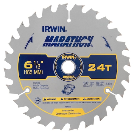 Irwin 6-1/2", 24-Teeth Marathon Saw Blade, Cordless, PK3 24029CL