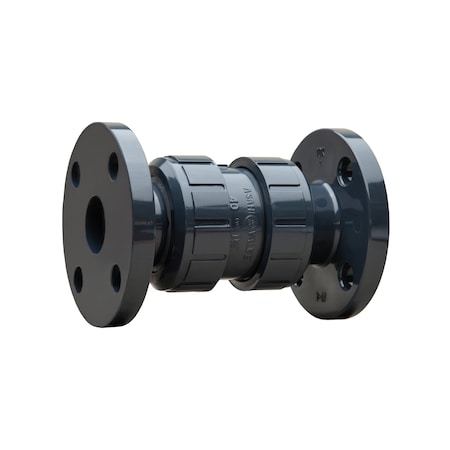 Asahi 1-1/2" Flanged Ball Check Valve, Material of Construction: PVC 1215015