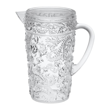 Homeroots 2.5 Quart Clear Paisley Acrylic Pitcher 523317