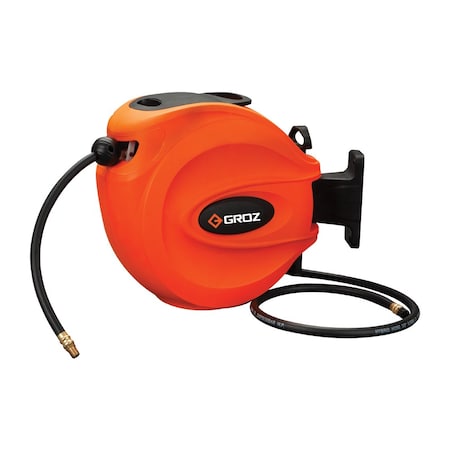 Groz Usa Air Hose Reel in Plastic Casing, for Air and Water 47940