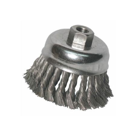 Anchor Brand Knot Wire Cup Brush, 6 in Dia, 5/8-11 Arbor, .014 in Carbon Steel 102-6KC58