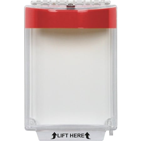 Safety Technology International Pull Station Cover w/Horn, Polycarbonate, Flush Mount, 5 1/2 in W x 8 1/8 in H x 2 5/8 in D, Red STI-13020NR