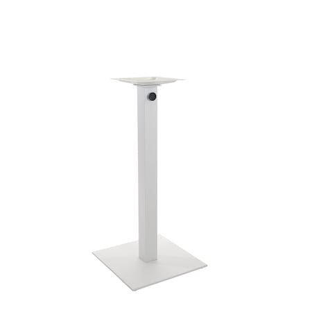 Bfm Seating Margate 20in Square Bar Height Base - Zinc Plated Cast Iron Bottom, Stainless Steel Column PHTB20SQWHTU