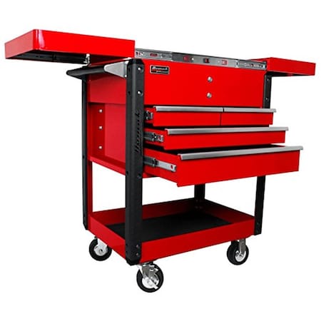 Chesterfield 42 x 30.25 x 20.62 in. Professional Series 4 Drawer Slide Top Service Cart Red CH774129