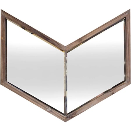 Homeroots 23" Brown Novelty Framed Accent Mirror 376373