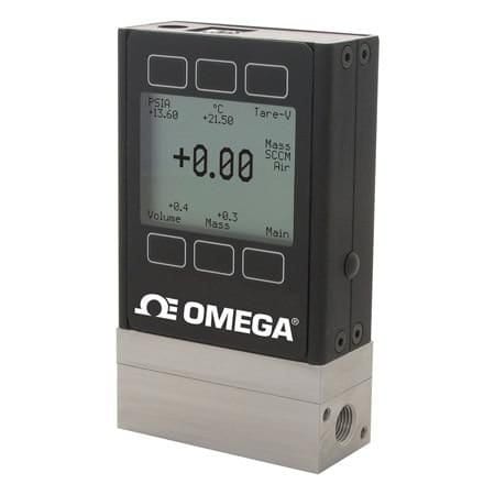 Omega Mass Flow Meter, Low Drop, Gas, 0.005 SLM to 1 SLM, RS232, 50 psi, 1/8 " NPT Female, 0 Vdc to 5 Vdc FMA-LP1620A