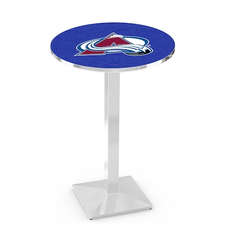Holland Bar Stool Co 36" Chrome Colorado Avalanche Pub Table, 36" dia. Top L217C3636ColAva