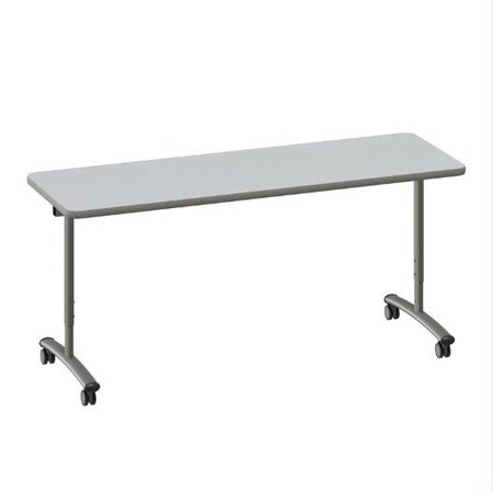Correll Rectangle Premium Sit To Stand HPL Flip Top Table, 72 in W, 28 in to 38 in H, Particleboard Top FTS3072-15-14-13