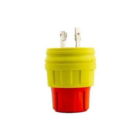 Ericson Watertight Locking Plug, L16-30P, 30 A, 480V AC, Three Phase, 3 Pole, Yellow 2524-PW6P-AM