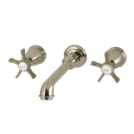 Kingston Brass Double-Handle Wall Mount Bathroom Faucet, Brushed Nickel KS7128NX
