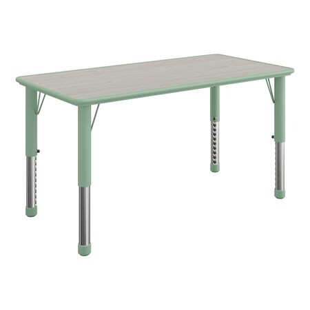 Flash Furniture Plastic Adjustable Height Classroom Activity Table-Light Gray/Sage, 47.25x23.5 YU-YCY-060-RECT-TBL-SAGE-GG