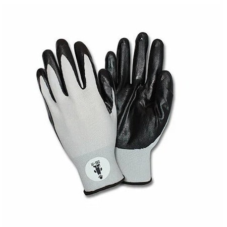 Safety Zone Foam Coated Knit Gloves - Gray/Black, Lrg - 12 Pairs G-NIDEX-LG