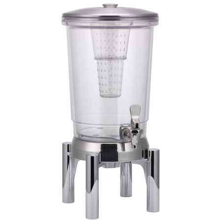 Service Ideas Double Wall Beverage Dispenser, Round Legs, 3 Gallon, Infuser Tube, Stainless Steel CBDDW3GRN