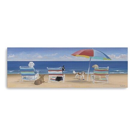 Homeroots 60" x 20" Dogs Perfect Beach Day Canvas Wall Art 397368