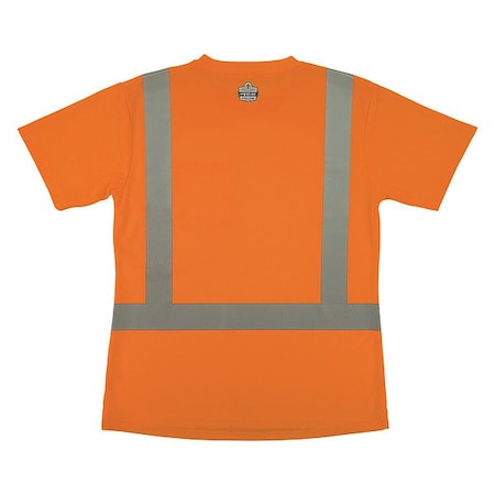 Ergodyne Hi-Vis Shirt, M, Orange, Short Sleeve 22083