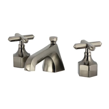 Kingston Brass Widespread Bathroom Faucet with Brass Pop-Up, Black Stainless KZ446CHXBSS
