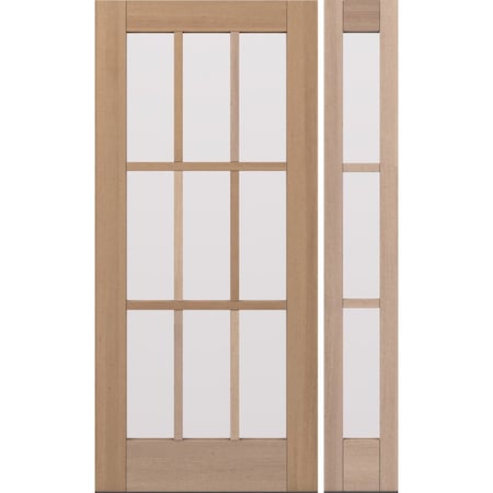Doornmore G109, 51.5" x 82" ( 36" Door + 12" Side) Right Hand, Mahogany SDL 9 Lite Exterior Door G109-SW-3680-G103-SL_1-1_RI