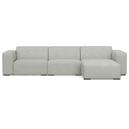 Homeroots 122" Gray Fabric Modular Sofa With Brown Legs 641009