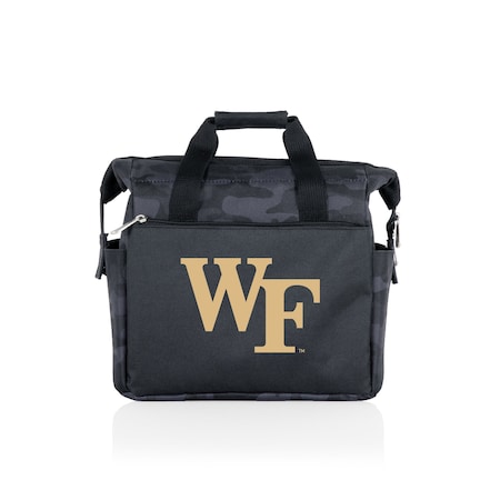 Picnic Time Family Of Brands NCAA Wake Forest Demon Deacons On The Go Lunch Bag Cooler - Soft Cooler Lunch Box, Black Camo 510-00-182-614-0