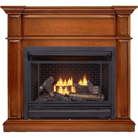 Bluegrass Living Vent Free Natural Gas Fireplace System, 26,000 BTU, Remote Control, Apple Spice Finish B300RTN-3-AS