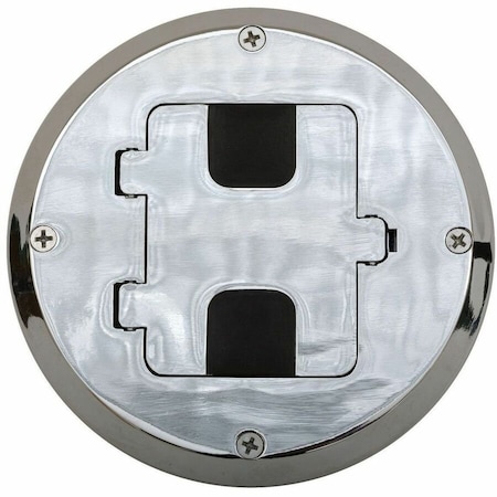 Hubbell Wiring Device-Kellems Floor Boxes, Wood Floor Box Kit, Chrome RF515CH